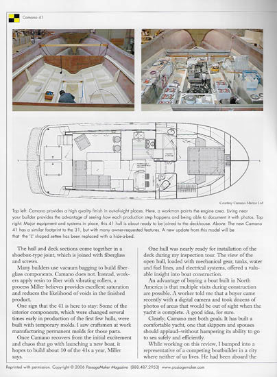 Camano 41 PassageMaker Magazine Reprint Brochure