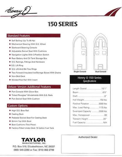 Henry O 150 Series Brochure