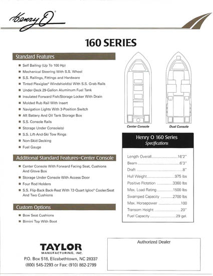 Henry O 160 Series Brochure
