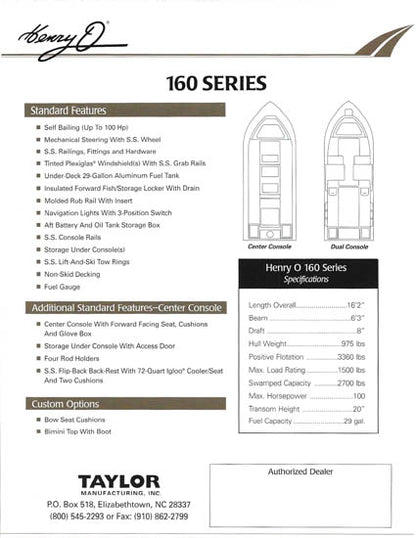 Henry O 160 Series Brochure
