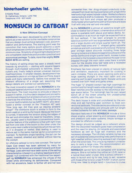 Hinterhoeller Nonsuch 30 Specification Brochure