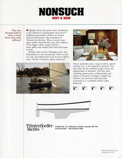 Hinterhoeller Nonsuch Why & How Brochure