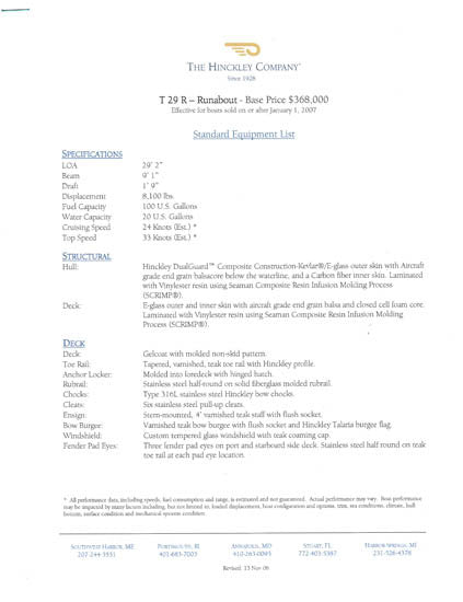 Hinckley Talaria 29R Brochure Package
