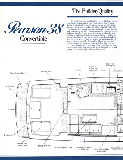 Pearson 38 Convertible Specification Brochure
