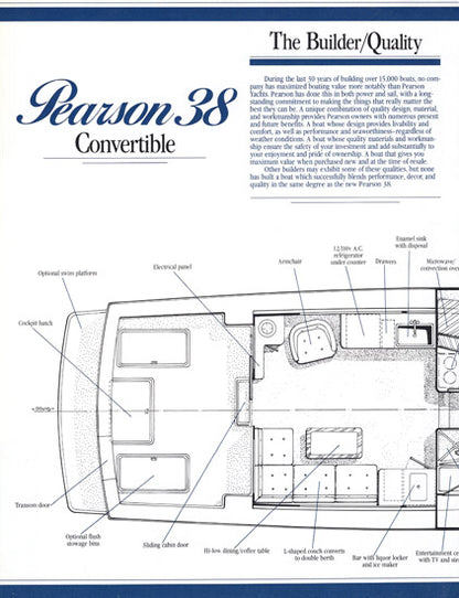 Pearson 38 Convertible Specification Brochure