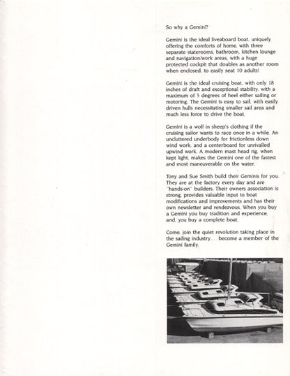 Performance Cruising Gemini Folder Brochure