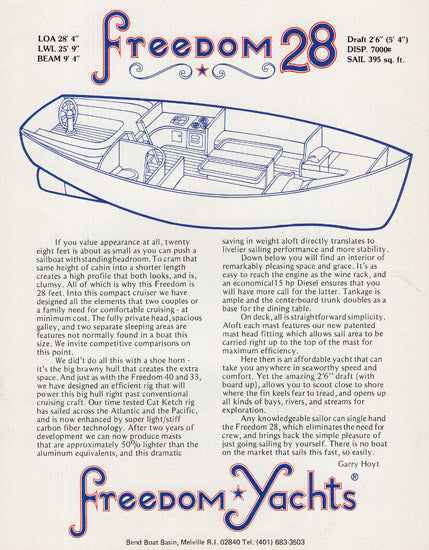 Freedom 28 Brochure [Hoyt Ketch]