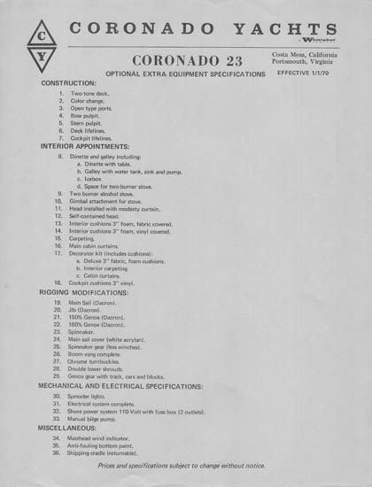 Coronado 23 Brochure Package