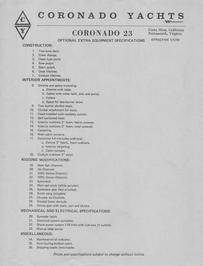 Coronado 23 Brochure Package