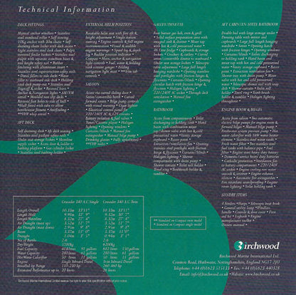 Birchwood Crusader 340 Aft Cabin Brochure