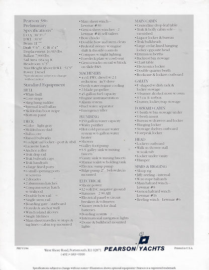 Pearson 386 Brochure