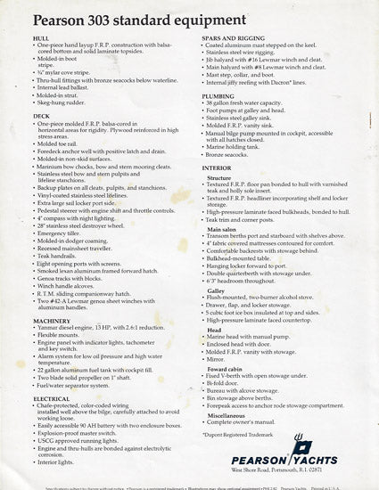 Pearson 303 Brochure