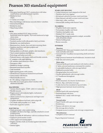 Pearson 303 Brochure