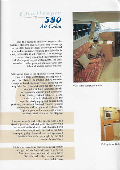 Birchwood 380 Aft Cabin Brochure