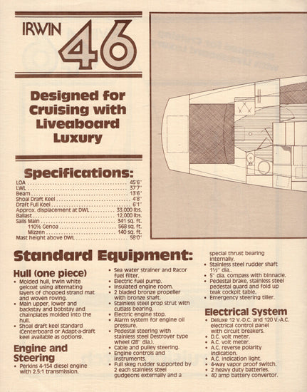 Irwin 46 Cruising Ketch Brochure