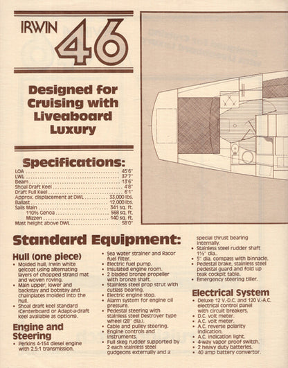 Irwin 46 Cruising Ketch Brochure