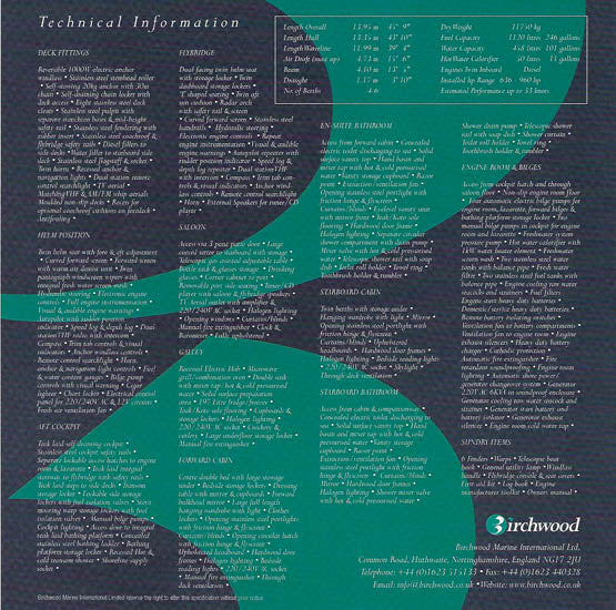 Birchwood Challenger 440 Flybridge Brochure