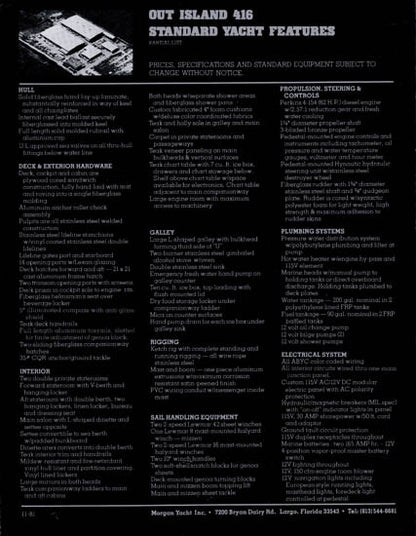 Morgan 416 Out Island Brochure