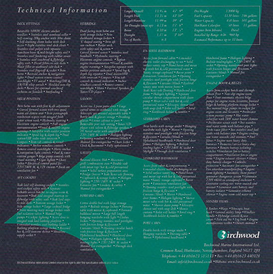 Birchwood Challenger 450 Flybridge Brochure