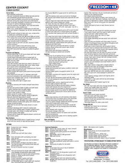 Freedom 45 Center Cockpit Brochure