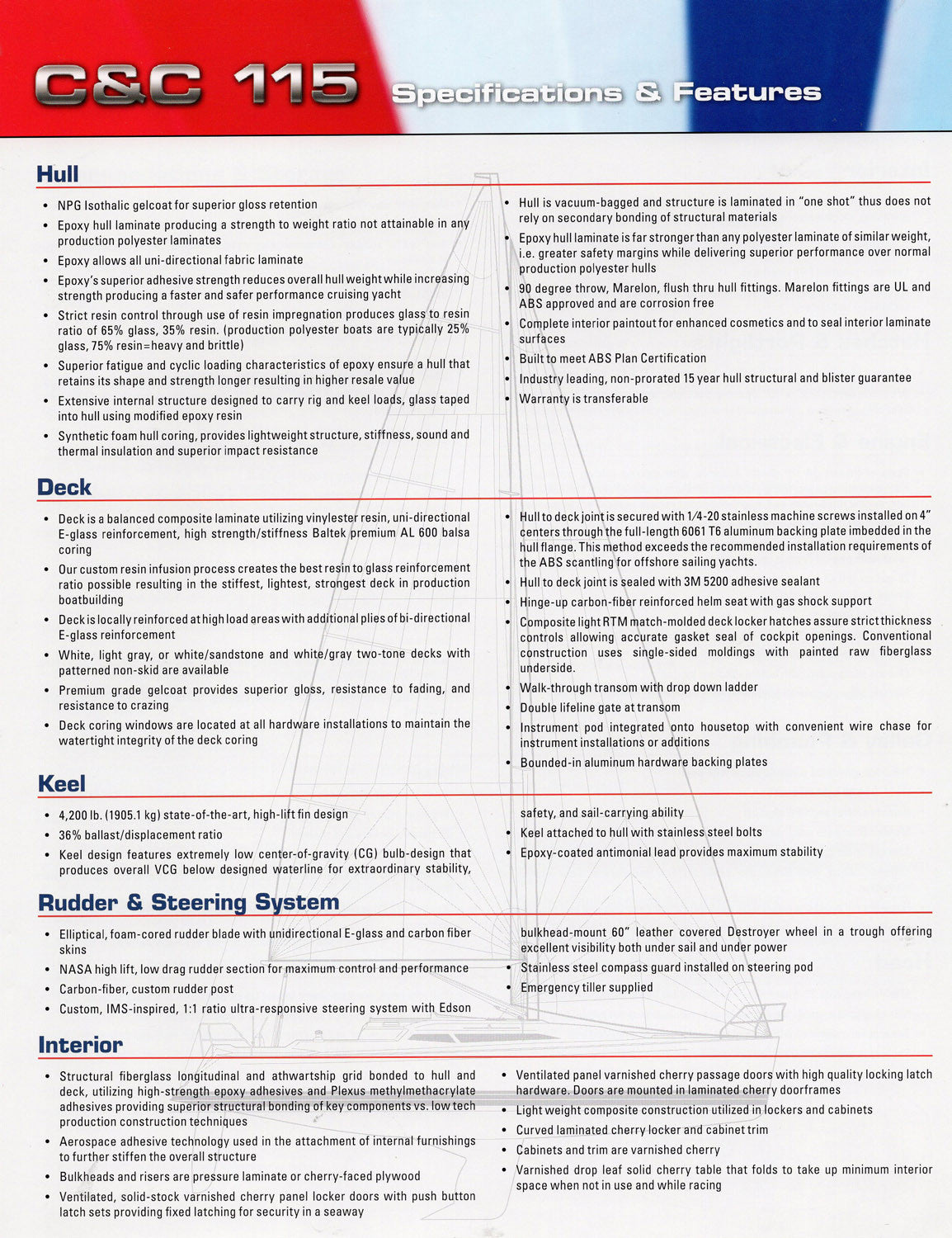 C&C 115 Specification Brochure