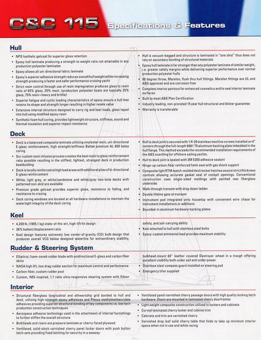C&C 115 Specification Brochure