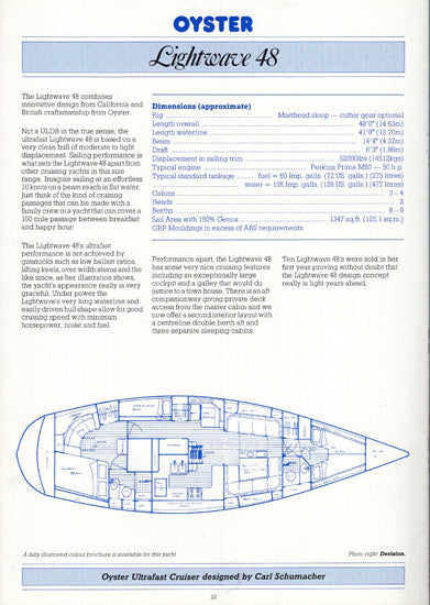 Oyster 1990 Brochure