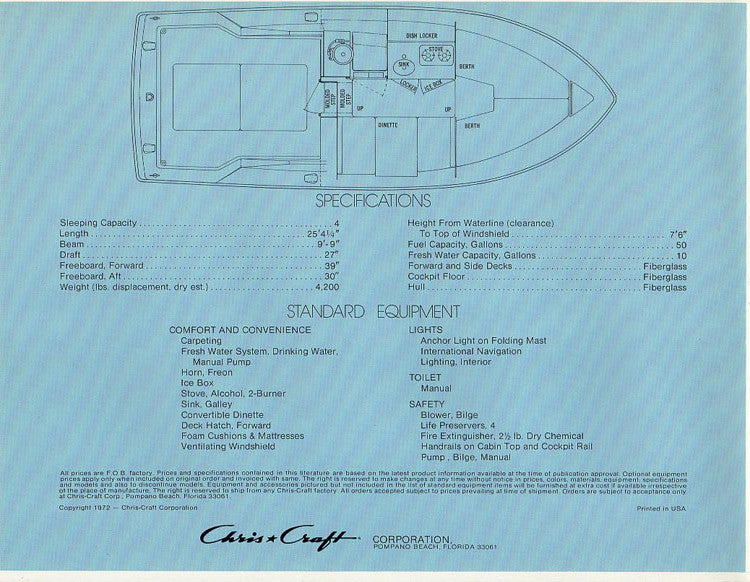 Chris Craft 25 Express Cruiser Brochure