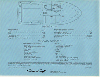 Chris Craft 25 Express Cruiser Brochure