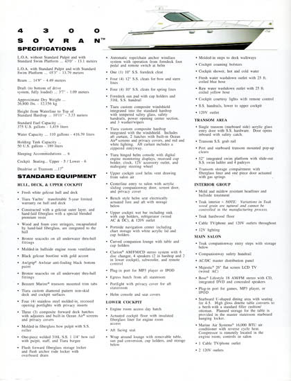 Tiara 4300 Sovran Specification Brochure