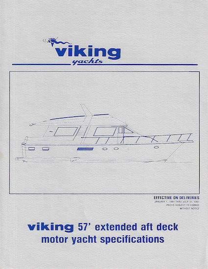 Viking 57 Extended Aft Deck Motor Yacht Specification Brochure
