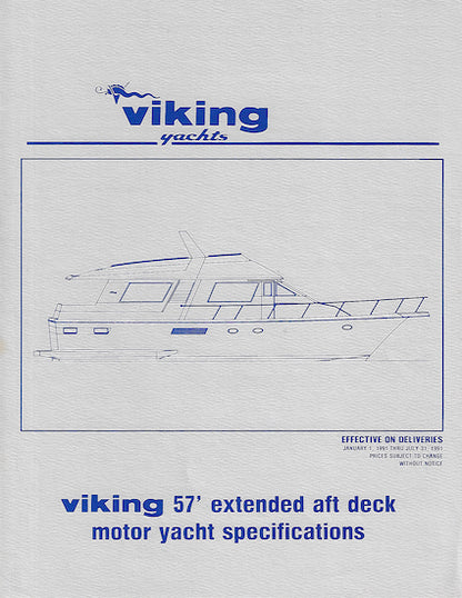Viking 57 Extended Aft Deck Motor Yacht Specification Brochure
