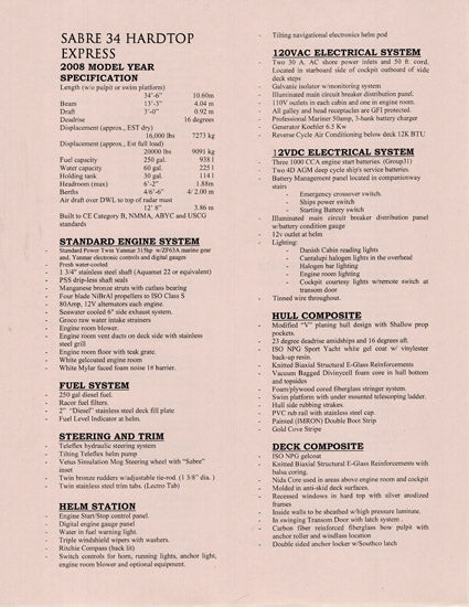 Sabreline 34 Express Hardtop Brochure