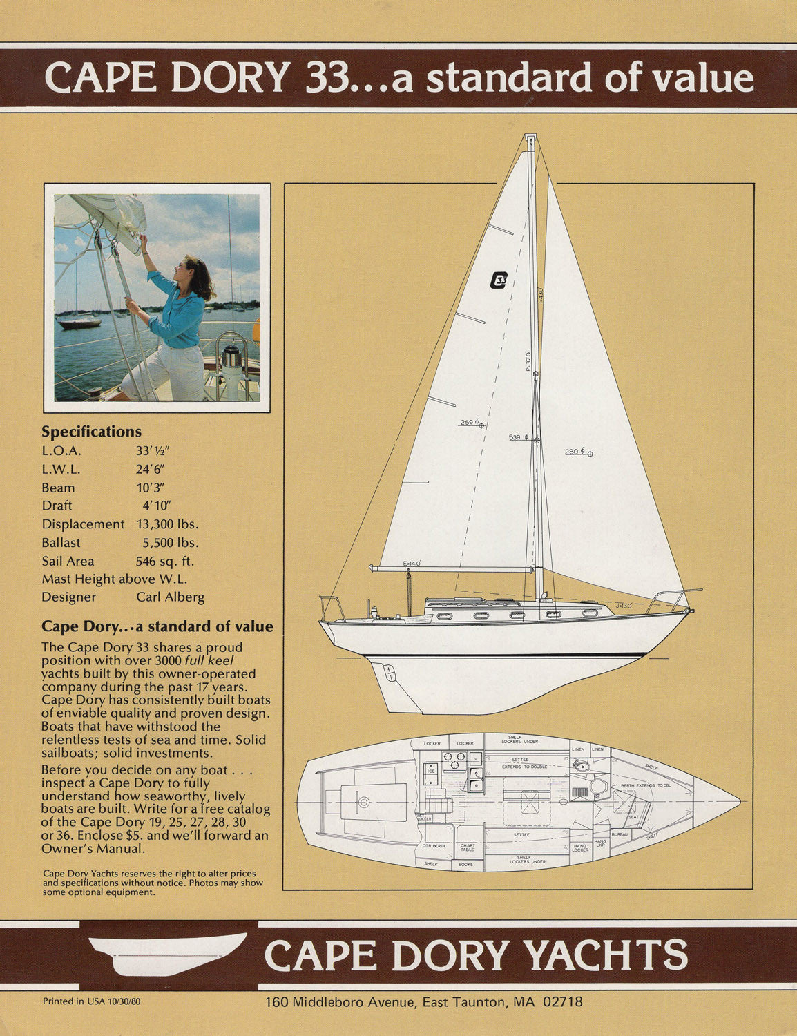 Cape Dory 33 Brochure