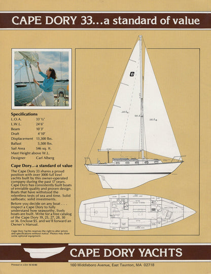Cape Dory 33 Brochure