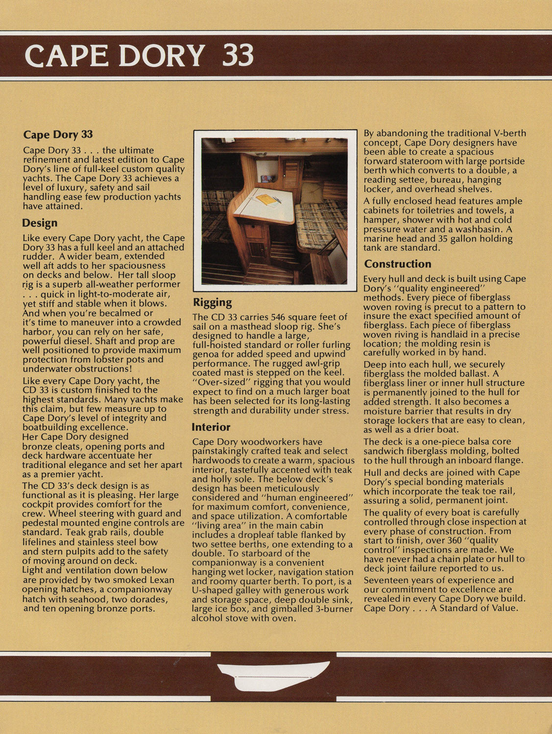 Cape Dory 33 Brochure