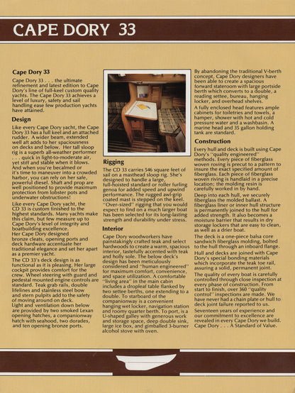 Cape Dory 33 Brochure