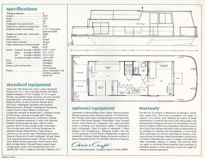 Chris Craft 33 Houseboat Brochure