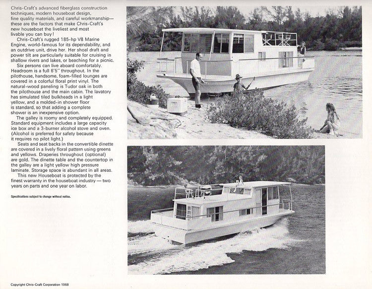 Chris Craft 33 Houseboat Brochure