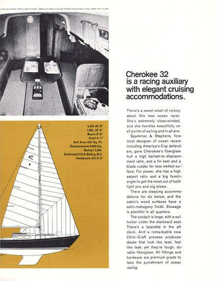Chris Craft Cherokee 32 Brochure