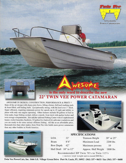 Twin Vee Awesome 22 Brochure