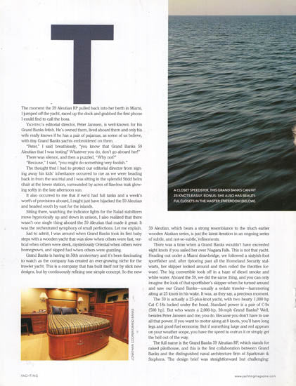 Grand Banks Aleutian 59 Yachting Magazine Reprint