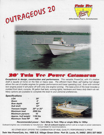 Twin Vee Outrageous 20 Brochure