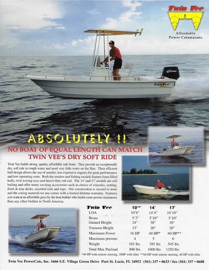 Twin Vee Models 8-17’ Brochure – SailInfo I boatbrochure.com