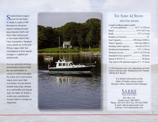 Sabreline 42 Sedan Brochure