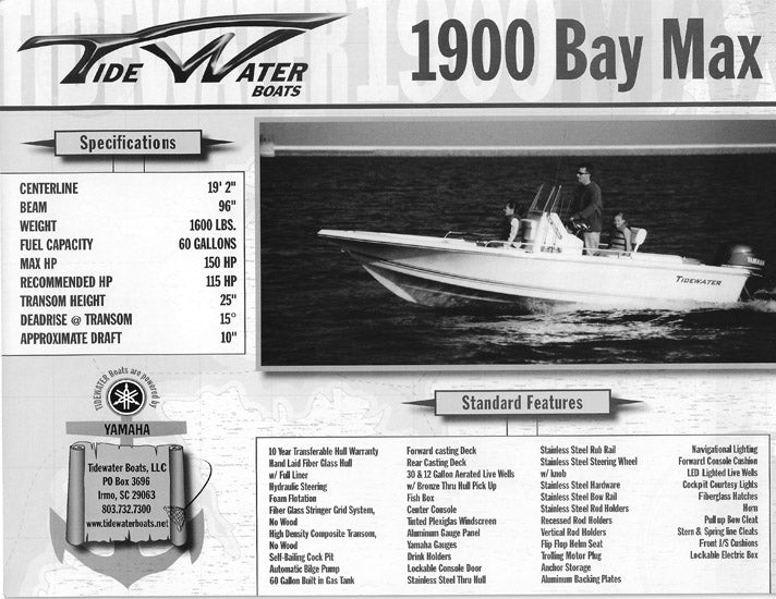 Tidewater 1900 Bay Max Brochure