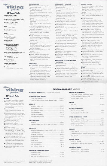 Viking 52 Sport Yacht Specification Brochure
