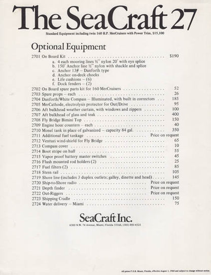 Seacraft 27 Brochure Package