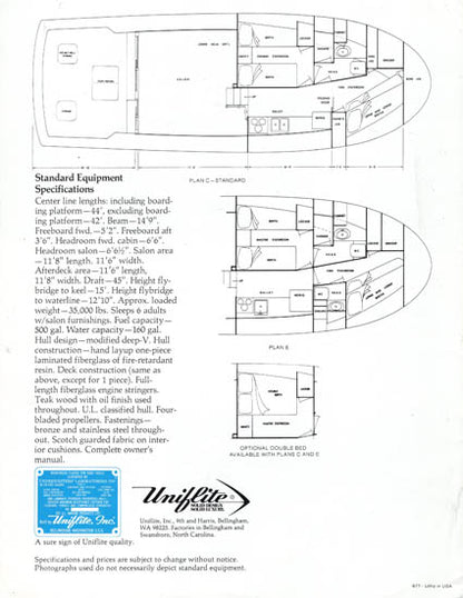 Uniflite 42 Sport Fisherman Brochure
