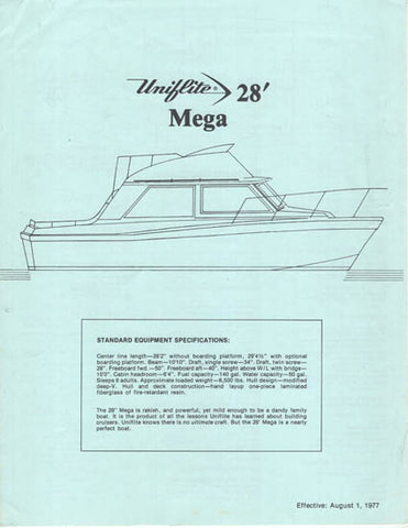 Uniflite 28 Mega Specification Brochure